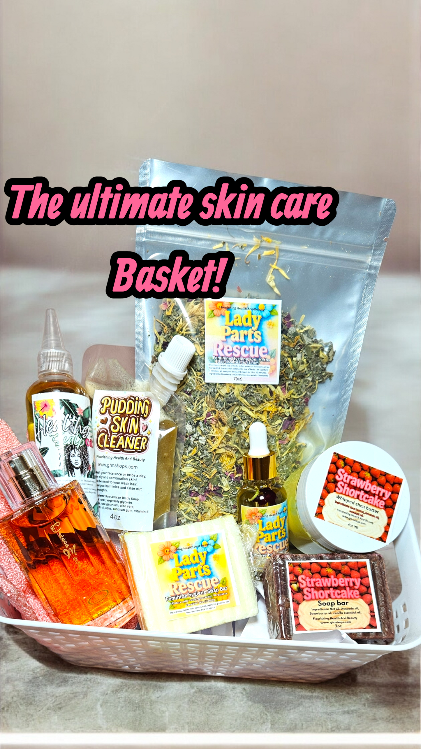 Organic skin care baskets
